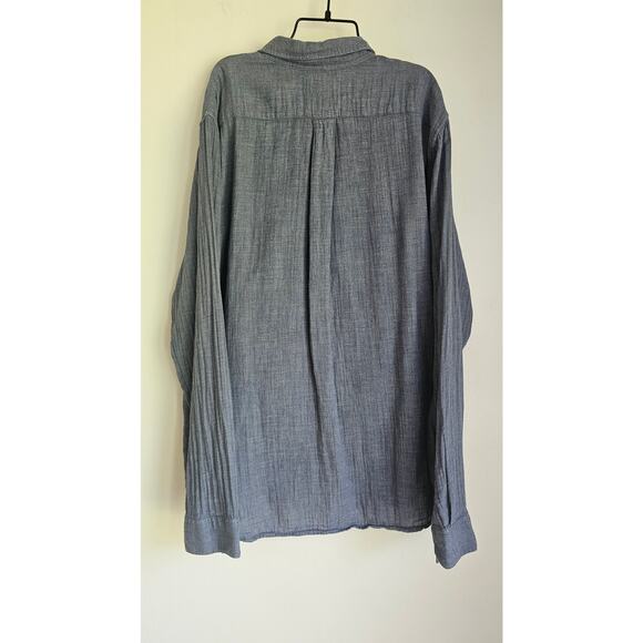 Vince Long Sleeve Blue Button Down Shirt Heather Coastal 100% Cotton Retail $228 - Picture 13 of 13